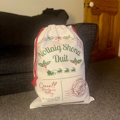 .Mála Nollag | Personalised Christmas Sack - GaelMade