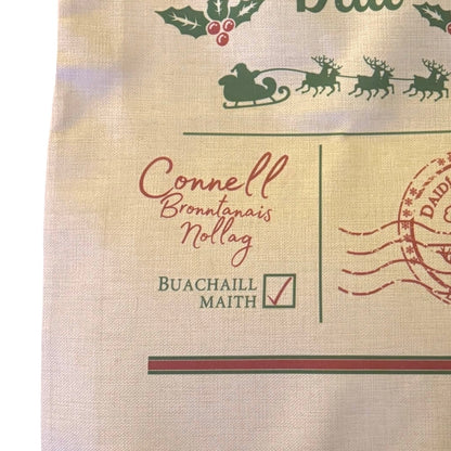 .Mála Nollag | Personalised Christmas Sack - GaelMade
