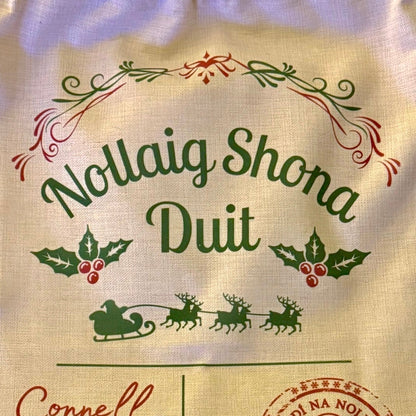 .Mála Nollag | Personalised Christmas Sack - GaelMade